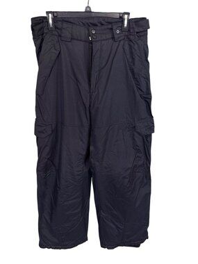 Polar Edge Mens Silver Ski Snow Pants~Size L~Black Water Wind Proof Zip L18 19
